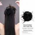 Zwarte roos veer haarhaak clip voor vrouwen, elegante haarspang voor dagelijks gebruik. - Bloem / 11cm / Zwart