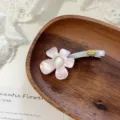 Koreanische bunte Acryl Blumen Haarklammer mit Perle, süße seitliche Haarnadel für Damen. - Rosa