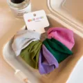 Ensemble de 5 chouchous en tissu coloré, attaches à cheveux élastiques douces pour femmes. - Série Grise
