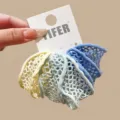 Ensemble de chouchous en filet multicolores avec carte d'affichage, accessoires cheveux. - Grille Bleue