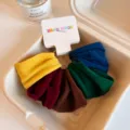 Lot de chouchous à cheveux larges élastiques 5 pièces attaches queue de cheval polyvalentes. - Couleur Morandi