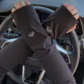 Manches de protection solaire en soie glacee pour femmes conduite et sport en plein air. - Taille unique / Noir