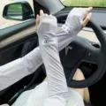 Eisseide Sonnenschutz Ärmel für Sommer Auto Fahren Outdoor Sport kühlende Armstulpen leicht - Elegantes Grau