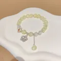 Bracelet perles de cristal pour femmes avec pendentif étoile, bijou de mode chic pour tous les jours. - Jaune Translucide