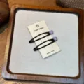 Barrette à cheveux cœur noir et violet style coréen doux, pince latérale minimaliste pour femmes. - Paire Violette