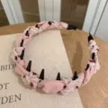 Rosa Stoff umwickelter Haarreif mit Zahnkamm für Damen Tägliches Haarstyling und Volumen. - Rhodonit