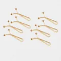 Clips de taille dorés pour pantalon, épingles ajustables de taille, lot de 8 pour vêtements. - 8 Pièces/Pack / Or