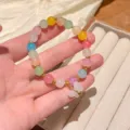 Pulsera de cuentas de cristal de colores con bonito colgante de mariposa, joyería elegante. - Cuentas de Colores