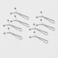 Clips de taille argentés 8 pcs, pinces de pantalon invisibles ajustables pour taille large. - 8 Pièces/Pack / Argent