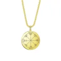 Collar con colgante de talismán de Salomón de acero inoxidable dorado, joya unisex. - Collar Estilo 12