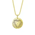 Collar con colgante de amuleto pentagrama Salomon de acero inoxidable bano oro 18k unisex - Collar Estilo 24