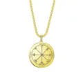 Collar con colgante amuleto talismán pentáculo de Salomón de acero inoxidable dorado unisex - Collar Estilo 27