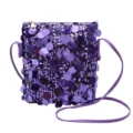 Lila Pailletten Umhängetasche, stylische Mini Schultertasche für Damen, trendiges Handy Etui. - Lila