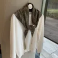 Retro knitted pattern triangular scarf autumn winter versatile fashion shawl fake collar accessory - One Size / Army Green