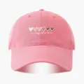 Rosa Baseballcap mit süßen Herz-Prints und inspirierendem Text, lässige Sonnenschutzkappe. - Verstellbar / Rosa