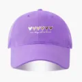 Lila Baseballkappe mit süßem Herz-Druck und inspirierendem Spruch, lässige Sonnenschutzkappe. - Verstellbar / Lila
