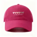 Modische rosa Baseballkappe mit Herzmuster und inspirierendem Text, bequem und vielseitig. - Verstellbar / Fuchsia