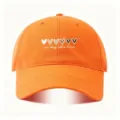 Oranger Baseballcap mit niedlichem Herz-Print und Spruch, stilvolle lässige Sonnenschutzkappe. - Verstellbar / Orange