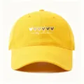Gelbe Baseballkappe mit Herzen-Muster und Spruch, modischer Sonnenschutzhut für Damen und Herren. - Verstellbar / Gelb