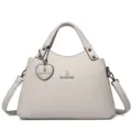 Élégant sac à main gris clair pour femmes, sac bandoulière poignée supérieure chic. - Gris clair