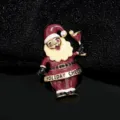 Kerst Kerstman Broche Strass Emaille Cocktail Glas Feest Mode Sieraden Cadeau Accessoire Leuk - Kerstman Bruin (YNCP4831)