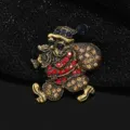 Kerst Kerstman strass broche vintage goud metaal kristal feestelijke mode speld sieraden - Kerstman (YNCP1350)