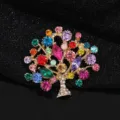 Kleurrijke Kristal Kerstboom Broche Strass Glanzend Mode Sieraad Vakantie Cadeau Item - Halloween Boom (YNCP1554)