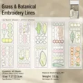Libro de pegatinas estilo bordado líneas de plantas, pegatinas washi y PET, 20 hojas. - Líneas de Plantas (20 Hojas)