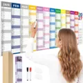 2027 Yearly Wall Calendar English Schedule Planner Big Grid Daily Organizer Schedule - Multicolor Style C (Roll) / Roll Packaging