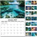 2027 wall calendar with stunning beach and ocean photography, monthly grid planner. - Beach Theme Wall Calendar (2027) / Year 2027