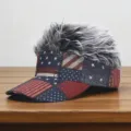 Funny Spiky Hair Visor Cap American Flag Patchwork Novelty Baseball Hat for Adults - M (56-58cm) / USA Flag 1