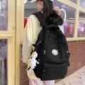 Koreaanse ins stijl veelzijdige studenten rugzak grote capaciteit casual zwarte schooltas dames - Enkele Tas / Zwart