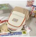 Casual canvas rugzak voor dames, Koreaanse stijl schooltas met grote capaciteit. - Enkele Tas / Wit