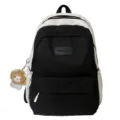Zaino bicolore nero e bianco, grande capacità borsa scolastica variante di colore. - Nero