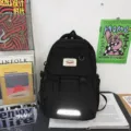 Zwarte rugzak Koreaanse stijl grote capaciteit casual schooltas voor studenten dagelijks gebruik - Enkele Tas / Zwart