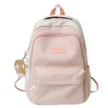 Roze en witte kleurencombinatie studentenrugzak, grote casual schooltas voor de campus. - Enkele Tas / Roze