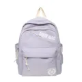 Lichte kleine rugzak voor dames, compacte casual nylon schooltas in lichte paarse kleur. - Enkele Tas / Violet
