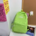 Neon groene canvas rugzak, college schooltas met voorzak en grote capaciteit voor dagelijks gebruik. - Enkele Tas / Groen