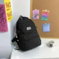 Zwarte Japanse stijl casual rugzak voor scholieren grote capaciteit dagelijks gebruik - Enkele Tas / Zwart