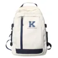 Japanse minimalistische canvas college-rugzak voor studenten, grote comfortabele casual tas. - Enkele Tas / Broken Wit