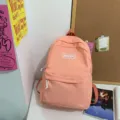 Japanse ins college stijl canvas rugzak grote capaciteit roze schooltas voor vrouwen - Enkele Tas / Roze