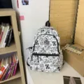 Leuke zwart-witte graffiti rugzak, grote capaciteit schooltas voor dagelijks gebruik. - Enkele Tas / Zwart