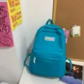 Blauwe canvas schoolrugzak in ins-stijl grote casual comfortabele dagrugzak voor dames - Enkele Tas / Blauw