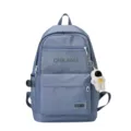 Blauwe casual studentenrugzak met grote capaciteit, netzak en schattige astronautenhanger. - Enkele Tas / Blauw