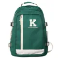 Groene casual college-rugzak met grote capaciteit, duurzame stof en stijlvol contrastdesign. - Enkele Tas / Groen