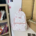 Leuke roze graffiti canvas rugzak voor studenten, grote casual schoolrugzak. - Roze