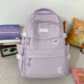 Grote capaciteit Japanse stijl minimalistische effen kleur casual rugzak schooltas - Enkele Tas / Paars