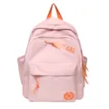 Lightweight pink mini backpack for women, cute Japanese style casual daypack with orange details. - Pink