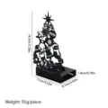 Black metal hollow Christmas tree candle holder tabletop holiday decoration 18.5cm 95g - Christmas Tree Candle Holder / Black