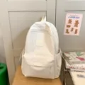 Κομψό casual λευκό σακίδιο πλάτης για φοιτητές ελαφρύ μονόχρωμο μινιμαλιστική τσάντα - Λευκό